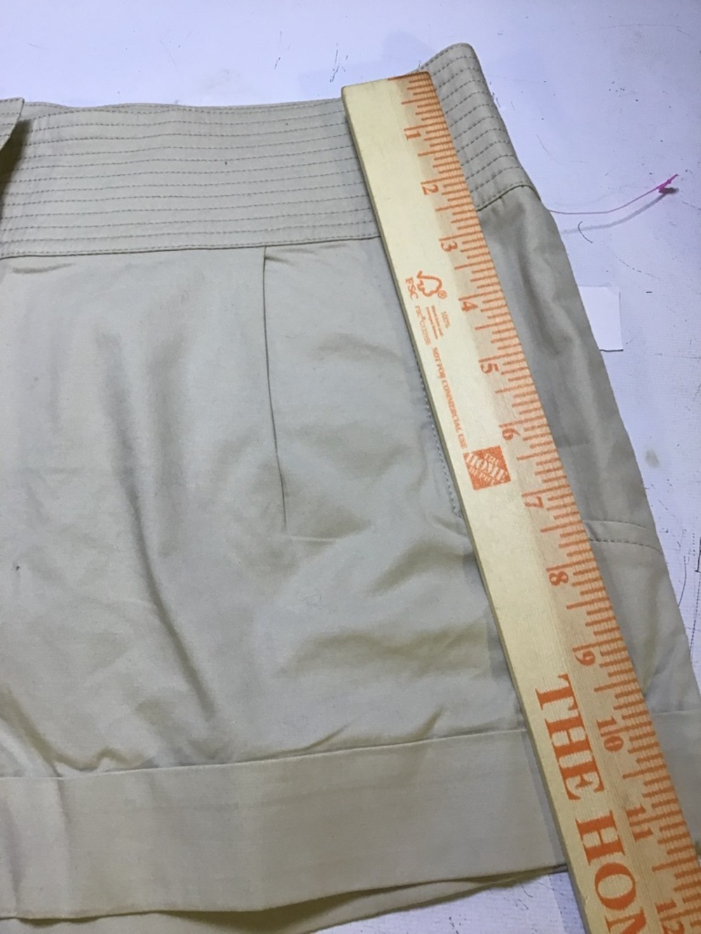 Tory Burch Cream High-Waist Ribbed Band Shorts with Gold Buttons - Picture 7 of 10